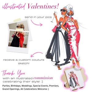 Valentines Gifts! Glam Custom Fashion Illustrations ✨☺️